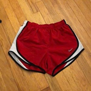 women’s red nike dry fit shorts